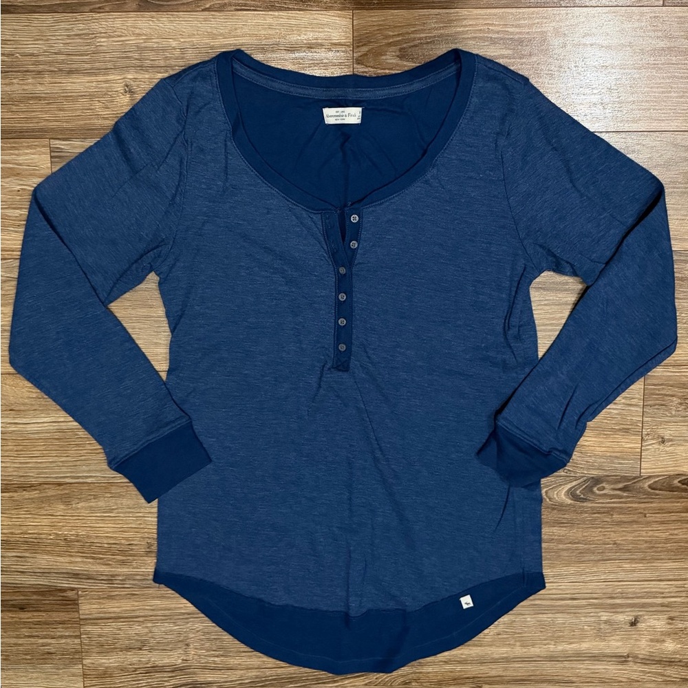 Abercrombie & Fitch Navy Long Sleeve Elise Tee